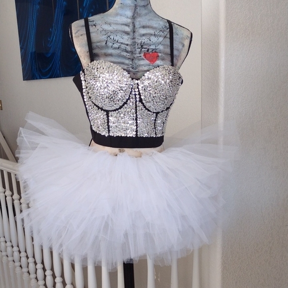 Sequin Bustier Tulle Skirt